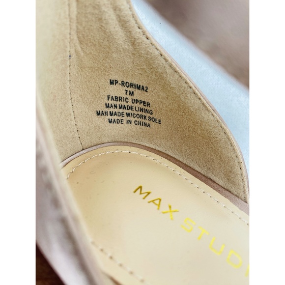 Max Studio Rarima2 Crystal Studded Bow Open Toe Blush Ankle Strap Heel - Picture 7 of 9